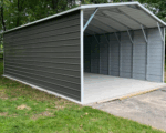 18x25 Metal Carport Boxed Eave Roof Enclosed Sides