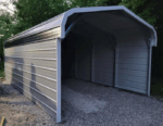 Durable 12x30 Metal RV Carport with Enclosed Sides - Ideal RV Cover for All Weather Protection